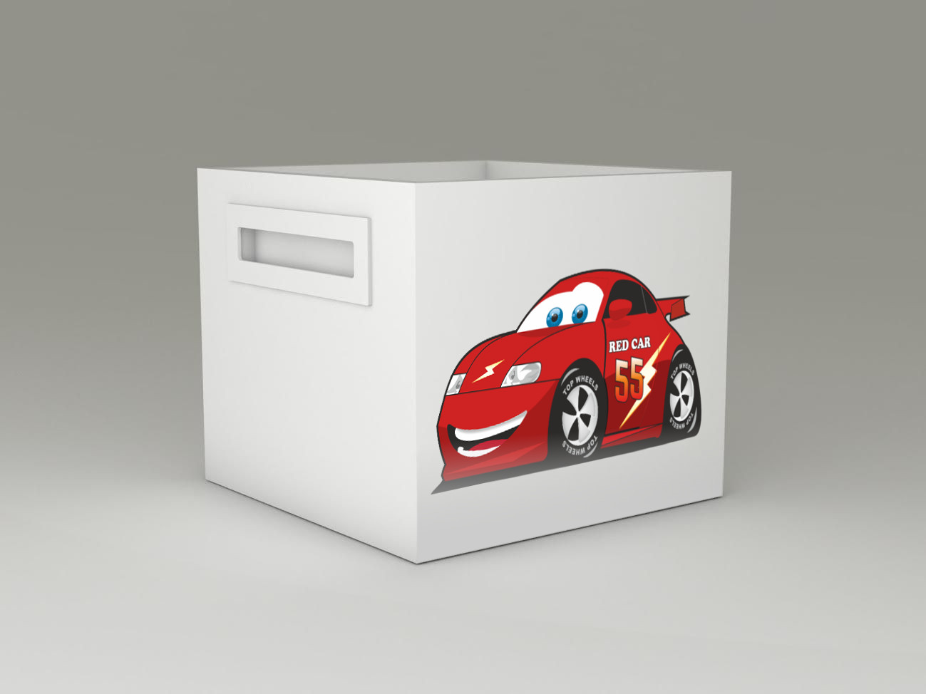 Becks úložný box na hračky Auto červené